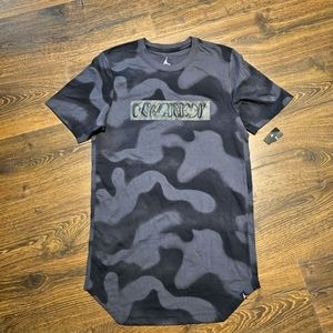 Nike Air Jordan NWT Girl's Small Jump Man Shirt Dress Black Gray Camo Pullover